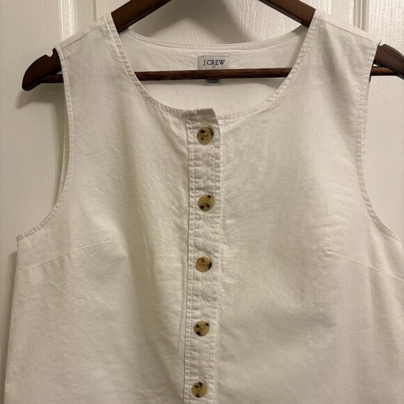J. Crew Linen Vest Shirt - Size L - Picture 1 of 4